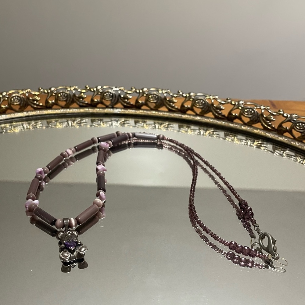 Purple beaded necklace